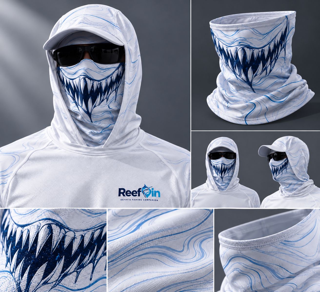 Fishing top: fangs pattern, design reference