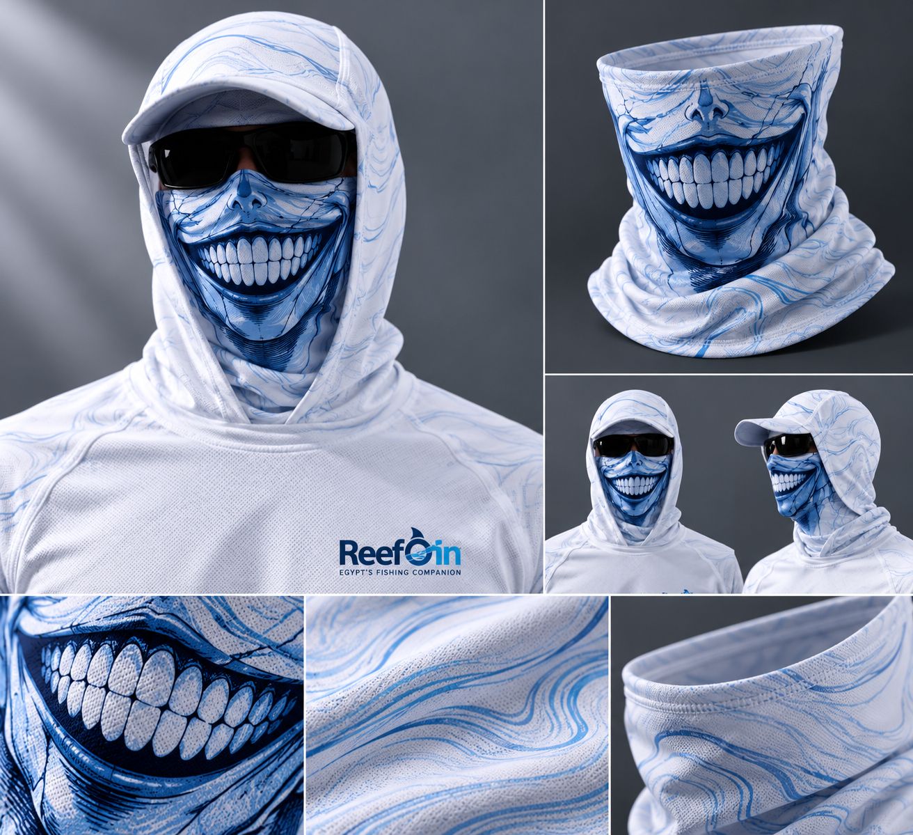 Fishing top: grin pattern, design reference